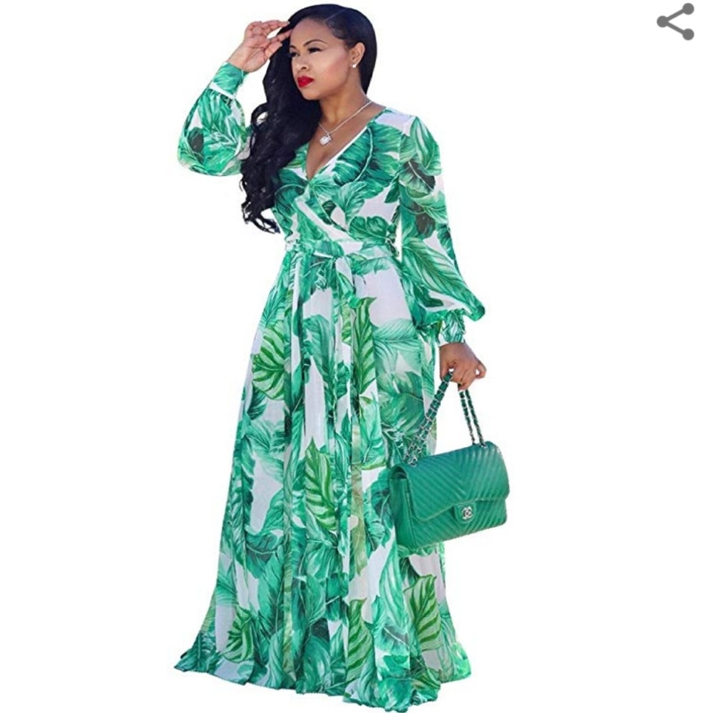 NWT Floral Chiffon Maxi Dress XXL